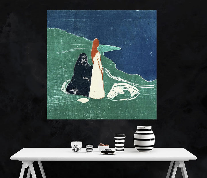 Edvard Munch Leinwandbilder, gerahmt, Wandkunst, Wohnzimmer, Schlafzimmer, Büro, 76 x 76 cm 76cm x 7