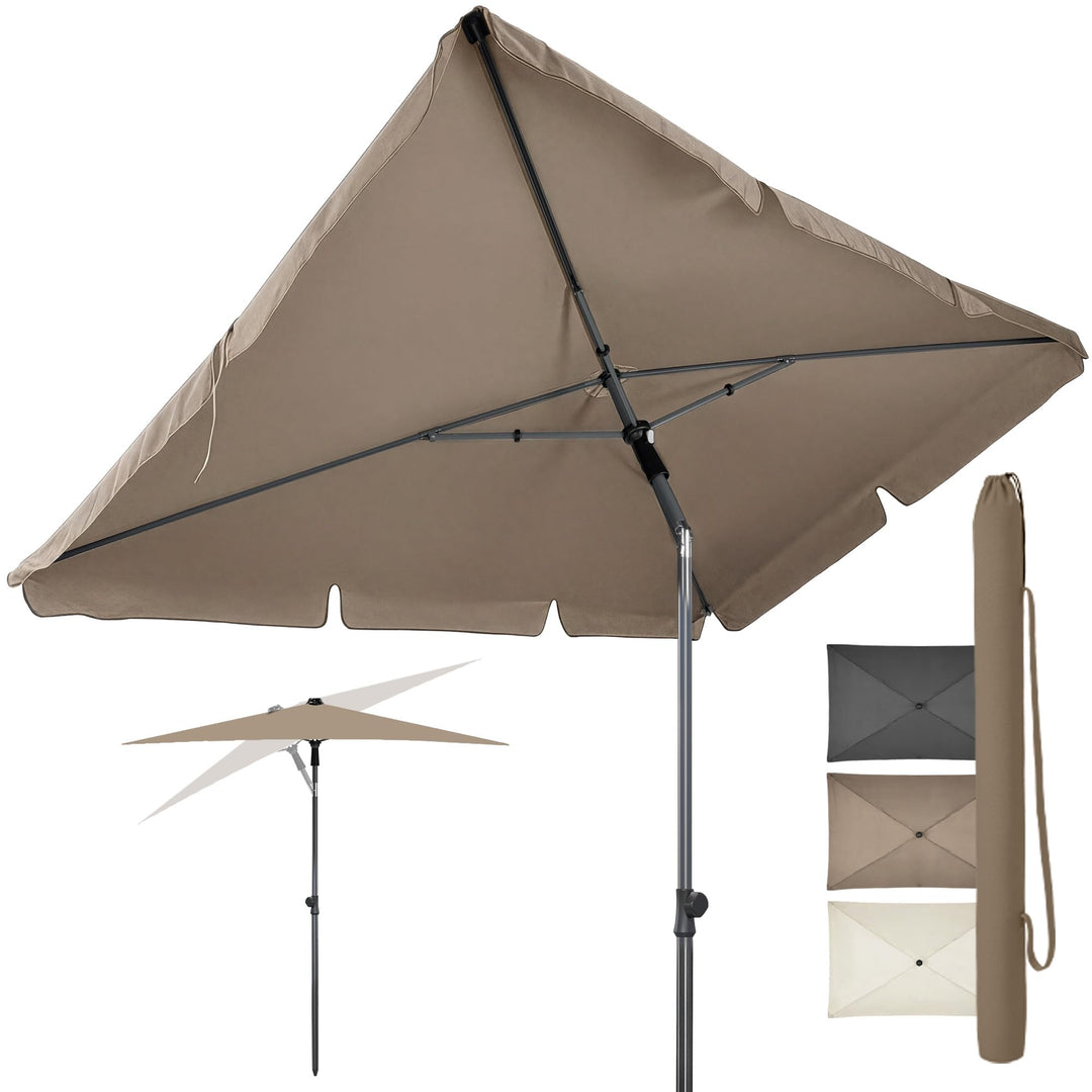 4smile SunnyShade Balkonschirm Rechteckig 210x140 cm, Sonnenschirm Balkon mit UV 50+, Sonnenschutz B