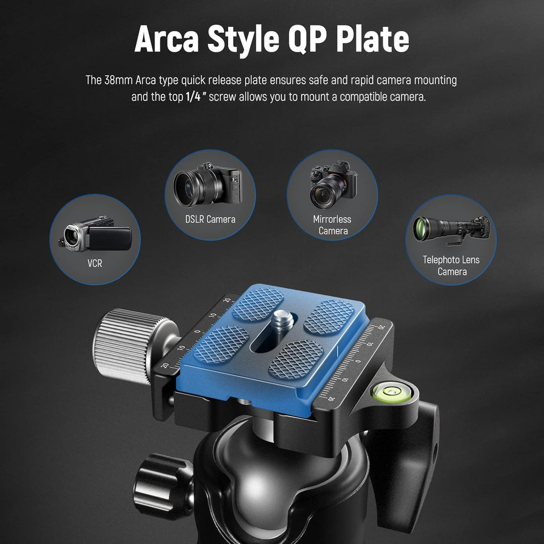 NEEWER Low Profile Kugelkopf für Kamerastativ,36mm Metall Panorama Stativkopf mit Niedrigem Schwerpu