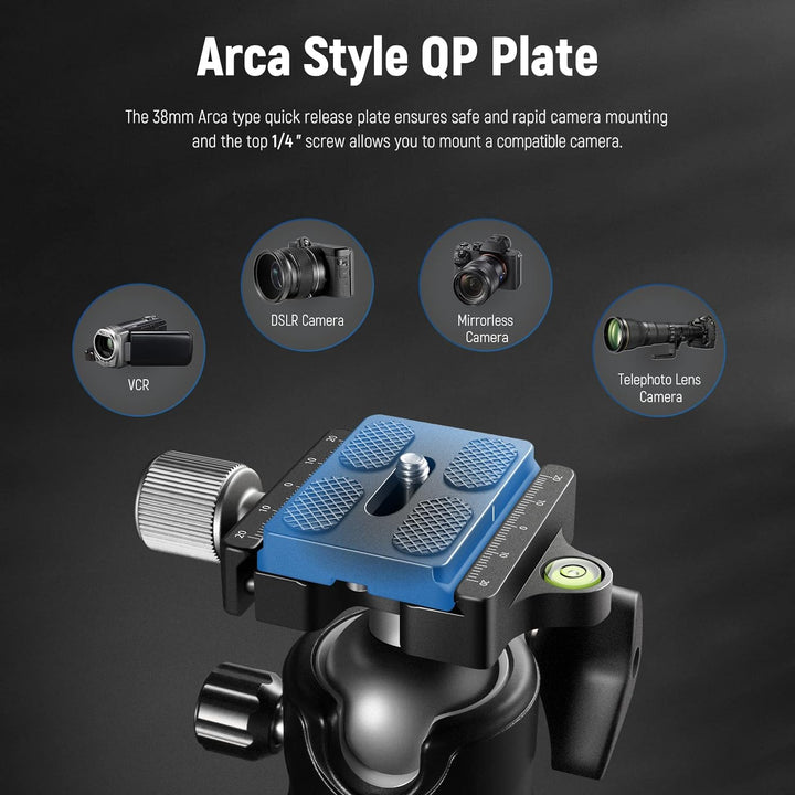 NEEWER Low Profile Kugelkopf für Kamerastativ,36mm Metall Panorama Stativkopf mit Niedrigem Schwerpu