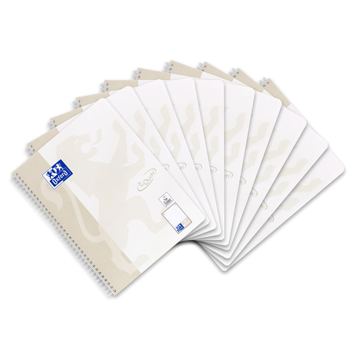 Oxford Touch Collegeblock A4 punktkariert/dotted, 80 Blatt, lichtgrau, 10 Stück Single, Single