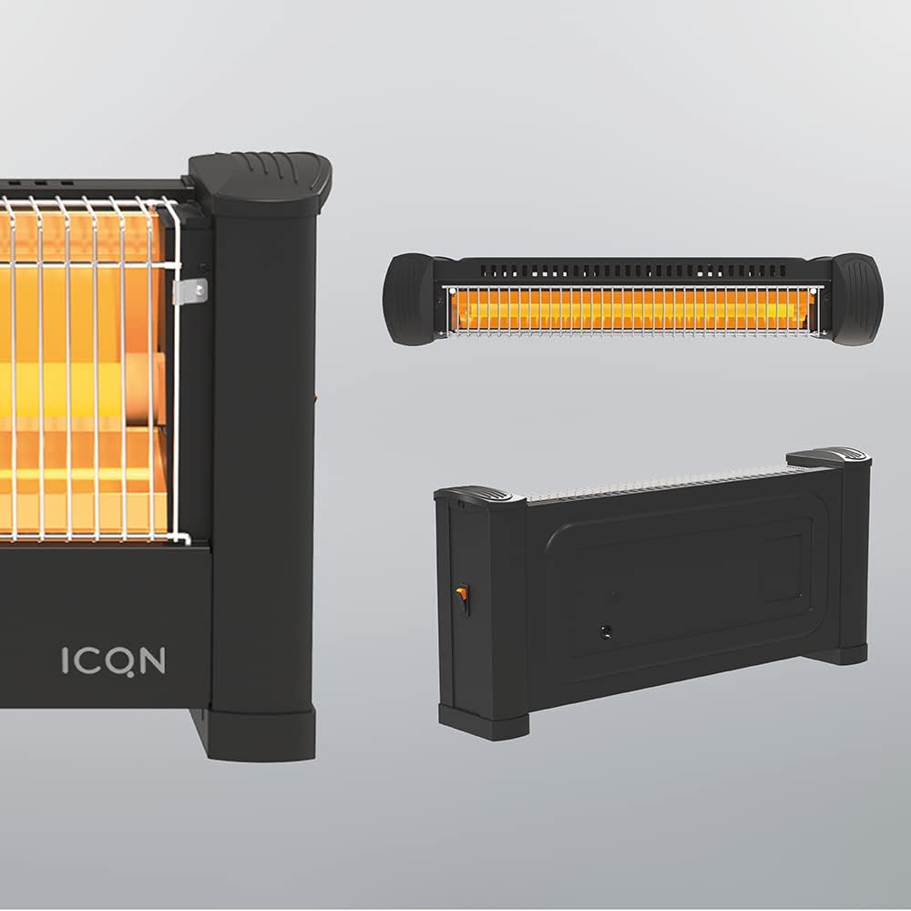 ICQN Infrarot Standheizstrahler, Für Räume bis 9m², 900 W, IP20, Elektroheizung, 135 Zentimeter Kabe