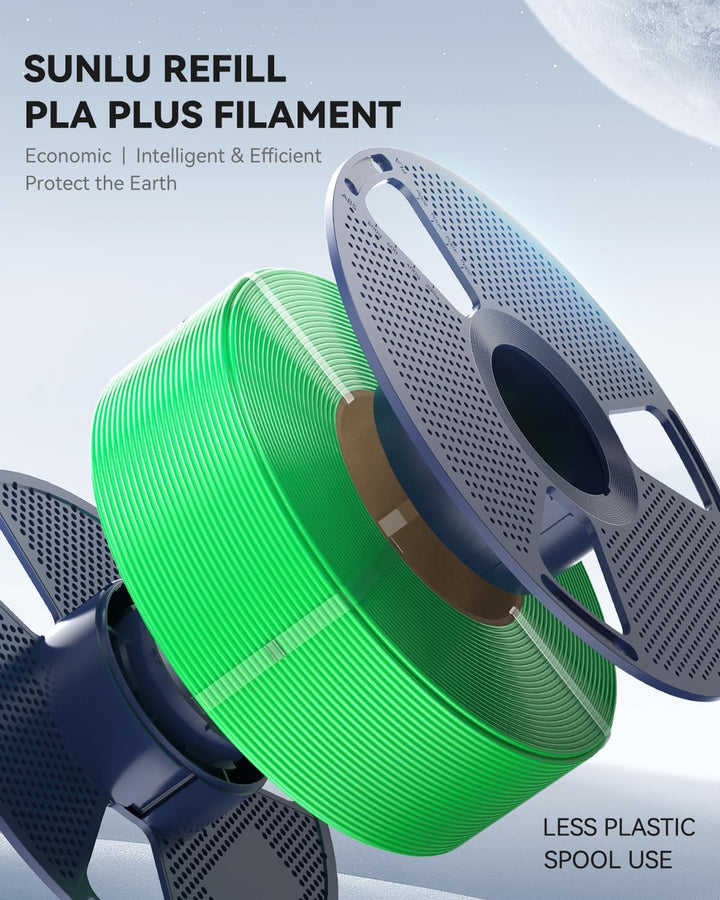 SUNLU PLA+ Filament Refill 1.75mm 4KG, PLA Plus 3D Drucker Filament Bündel, No-Spule Filament PLA Re