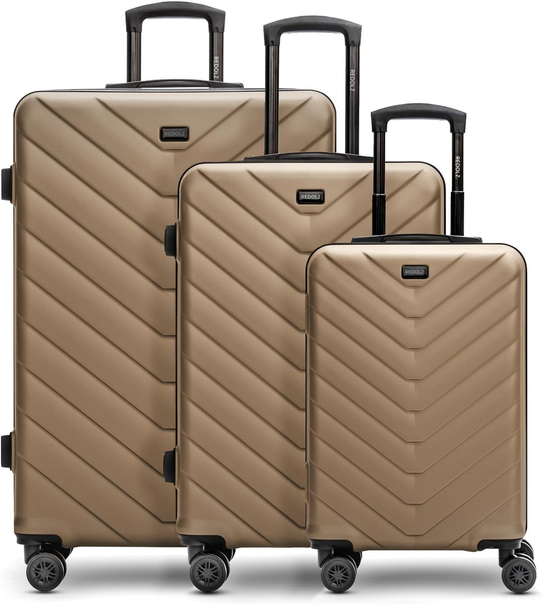 REDOLZ Hartschalen 3er Koffer-Set | Leichte Reise-Trolleys - hochwertiges ABS Material | Damen/Herre