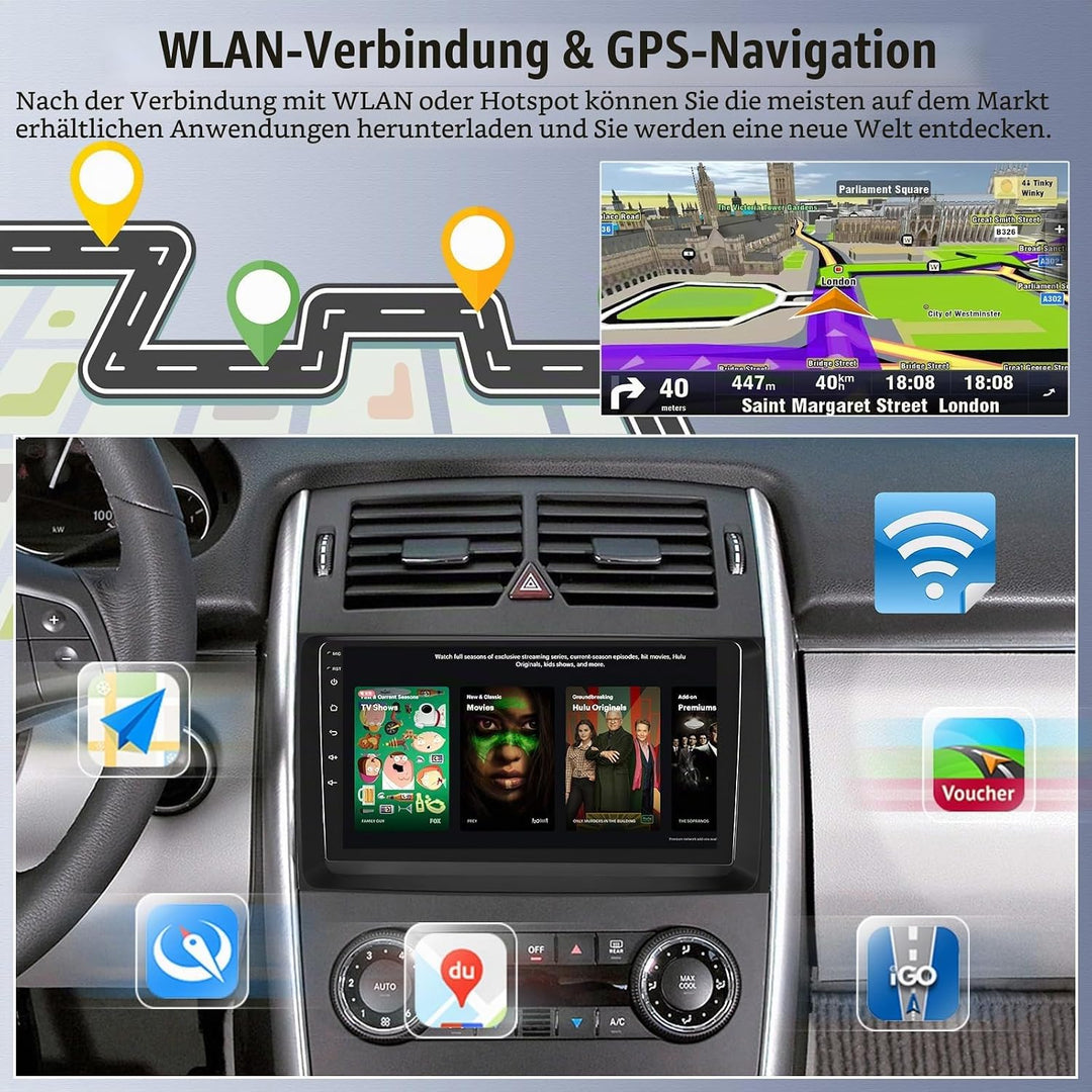 CAMECHO [DSP Audio] 8 Core 4+64G Android 13 Autoradio für Mercedes Benz Sprinter W639 W906 AB Klasse