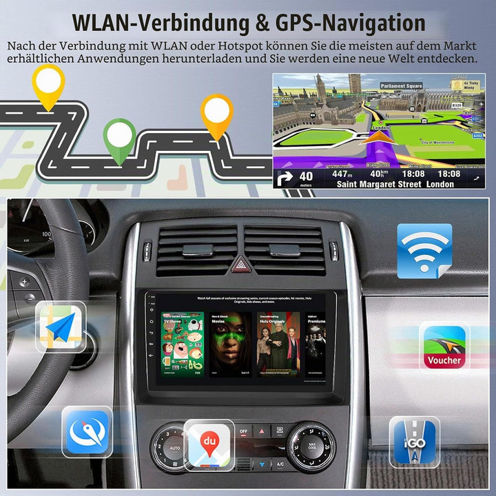 CAMECHO [DSP Audio] 8 Core 4+64G Android 13 Autoradio für Mercedes Benz Sprinter W639 W906 AB Klasse
