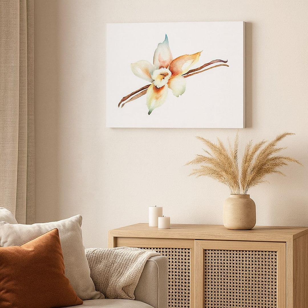 Bilder auf Leinwand 100x70cm Leinwandbild Vanille Gewürz Blume Pflanze Gross Wanddeko Bild Schlafzim