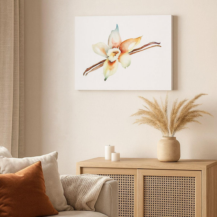 Bilder auf Leinwand 100x70cm Leinwandbild Vanille Gewürz Blume Pflanze Gross Wanddeko Bild Schlafzim