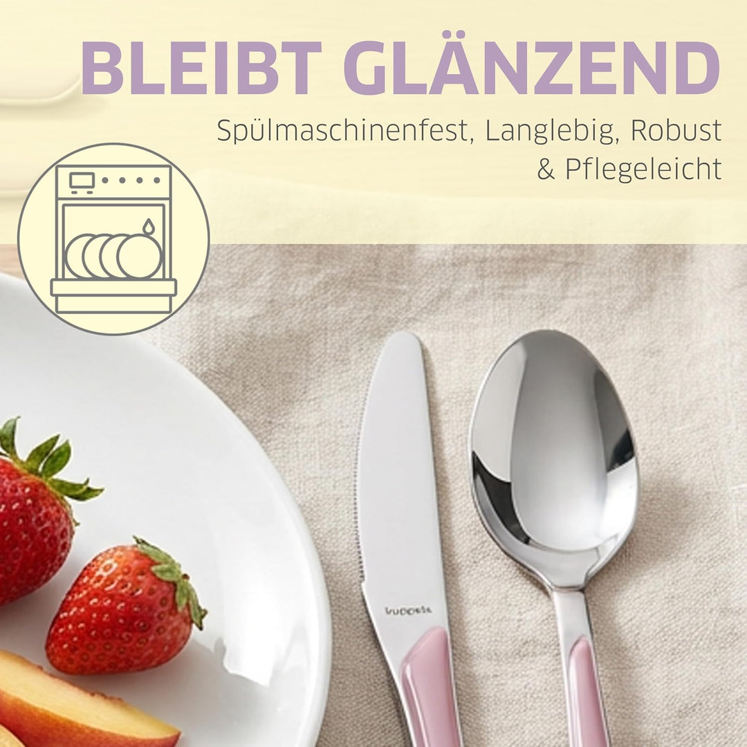 Kuppels Prisma Besteck Set für 6 Personen aus Edelstahl poliert | Besteckset 24-teilig | Hochwertige