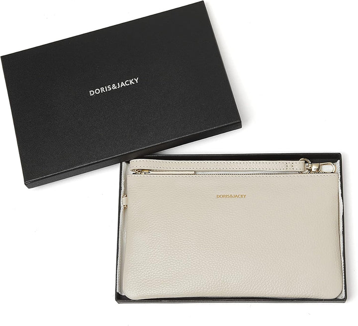 DORIS&JACKY Ziegenleder Wristlet Clutch Brieftasche Nette Kleine Beutel Tasche Mit Gurt 2 Rindsleder