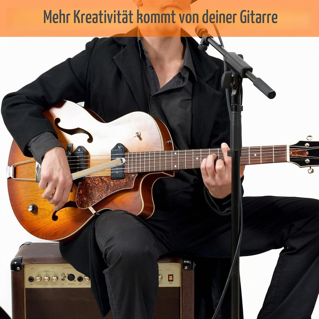 Gitarrenbogen-Set, 2-in-1 Rosshaar-Aluminium-Legierung Gitarrenbogen mit Kolophonium Schleifpapier T