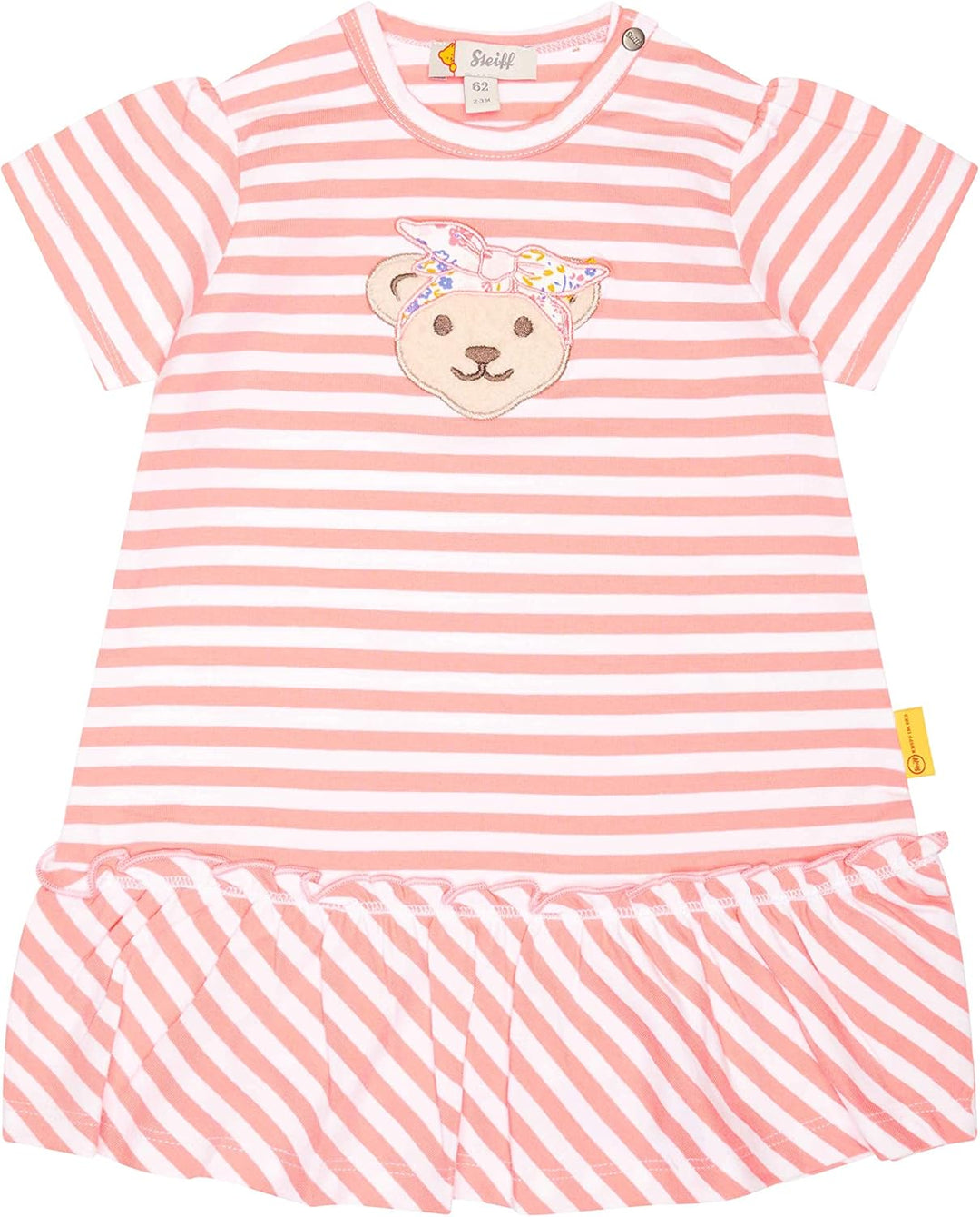 Steiff Baby-Mädchen Kurzarm Kleid 62 Salmon Rose, 62 Salmon Rose
