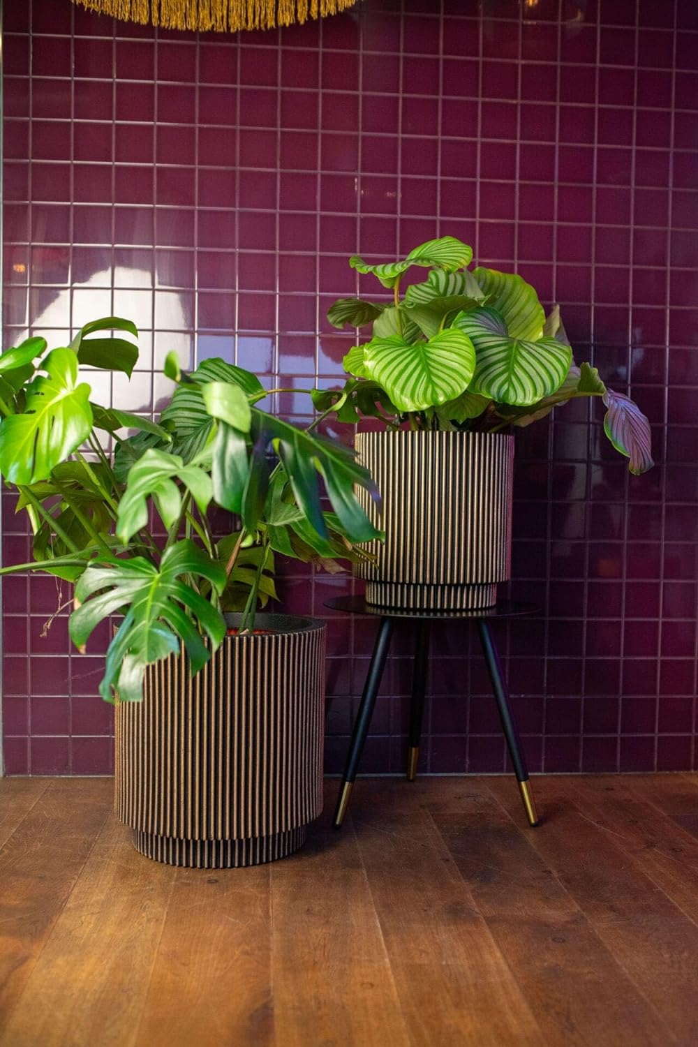 Capi Europe - Gefäss Zylinder Groove NL - 41x43 - Elfenbein - Öffnung Ø36 - Blumentopf für den Innen