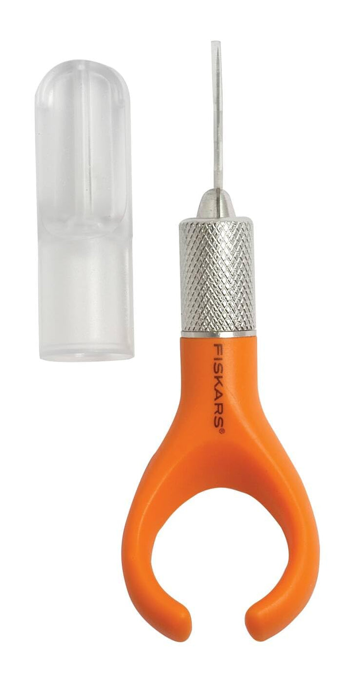 Fiskars Finger-Bastelmesser/Cutter, Für Rechts- und Linkshänder, Gesamtlänge: 17,6 cm, Qualitätsstah