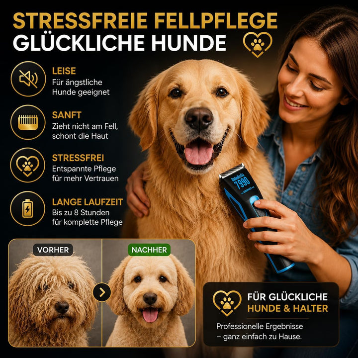 Hundeschermaschine Profi für Hunde & Katzen – FURLO Akkubella 7990 Tierhaarschneidemaschine für dich