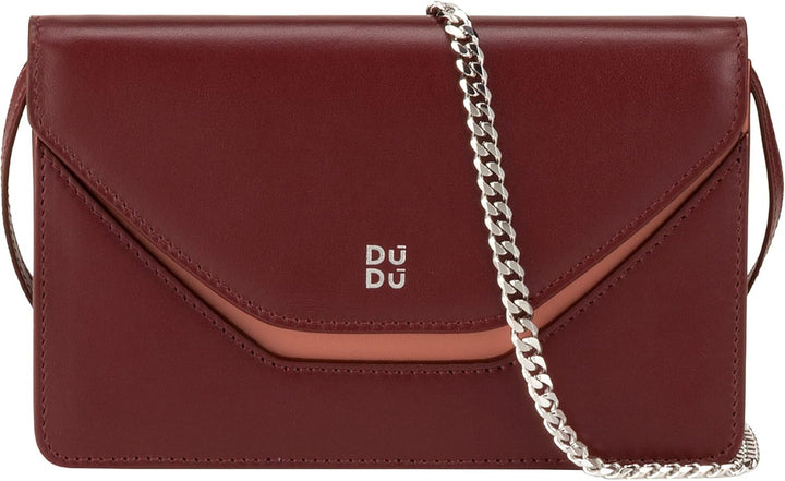 DUDU Kleine Damen-Umhängetasche Made in Italy aus echtem Leder, umwandelbar in Gürteltasche, Mini-Um