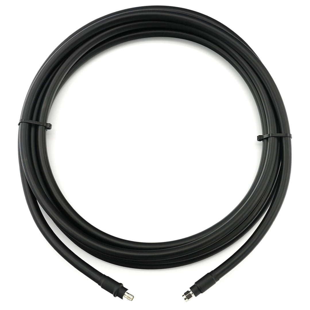 12m RP-SMA Stecker auf RP-SMA Buchse Koaxialkabel – 12 Meter 8D-FB Ultra-Verlustarmes Ø11.1mm Verlän
