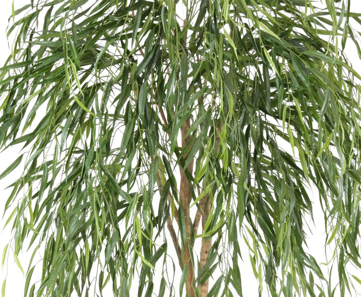 Trauerweide Kunstbaum, ca. 185cm hoch mit Naturstamm - Grosser künstlicher Weidenbaum mit Echtholz S