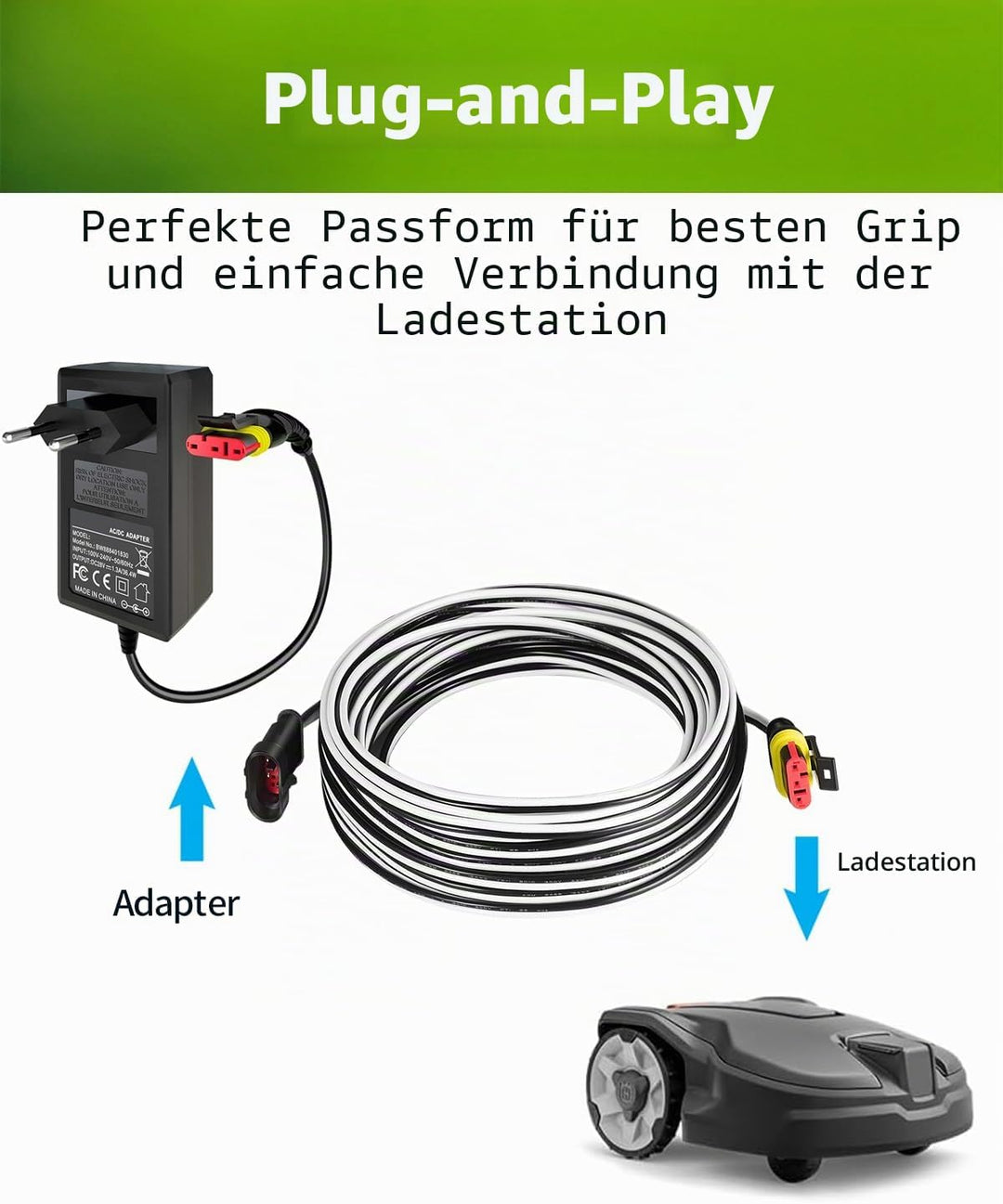 Lonnky Ersatz Niederspannungskabel Transformator Kabel für Husqvarna Automower 105, 115H, 310, 315,