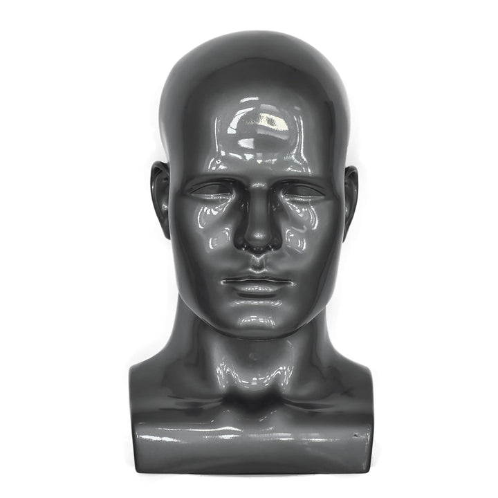 Tcwuzick PVC Schaufensterpuppe Kopf Schwarz Männlich Manikin Dummy Stand Modell Display Hut Schal Pe