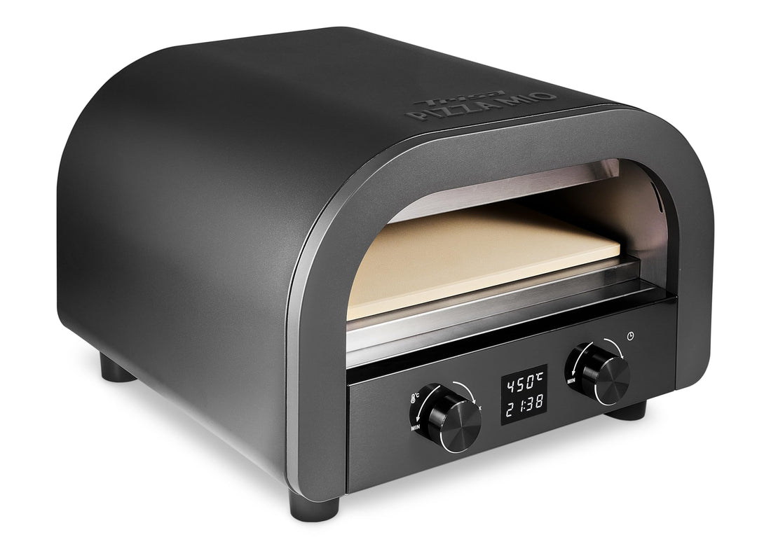 Trisa Elektro Pizzaofen 450°C, Timer-Steuerung, Cordierit-Stein, Outdoor & Zuhause, "Pizza Mio+"