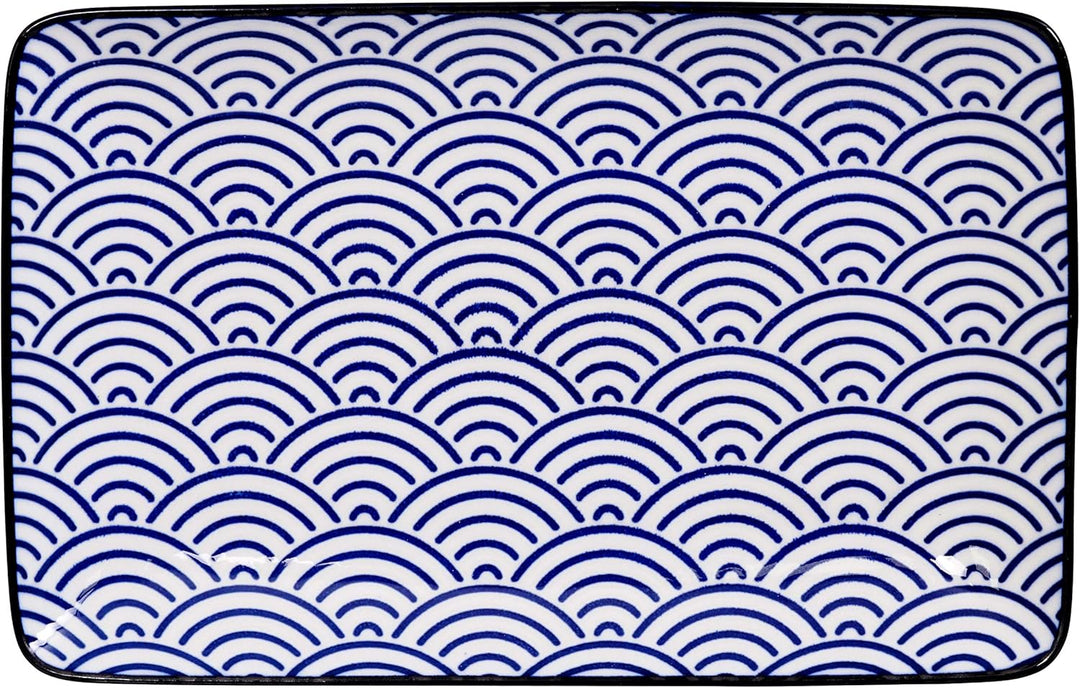 TOKYO Design Studio Nippon Blue Sushi-Set blau-weiss, 6-TLG., 2X Sushi-Platten 2X Saucen-Schalen, 2X