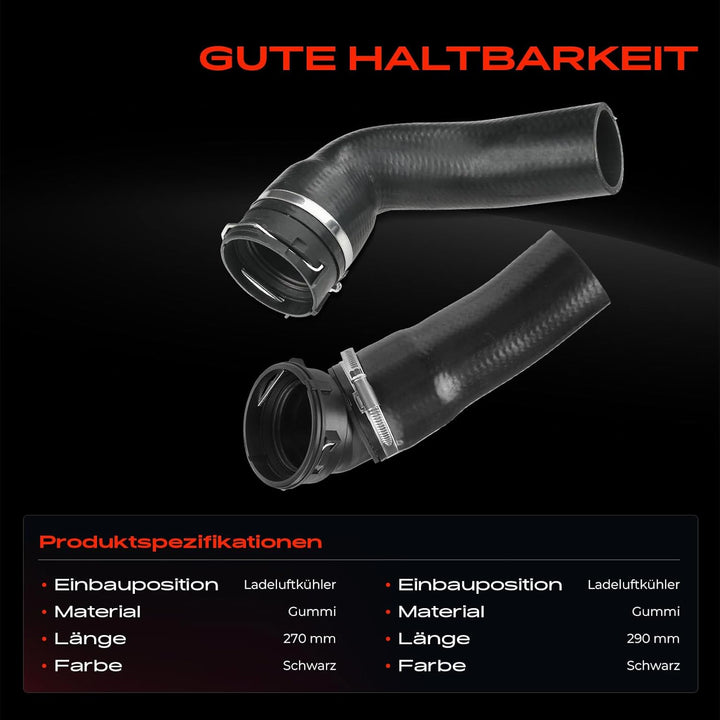 2x Ladeluftschlauch Turboschlauch für 5er E60 E61 520d 2.0L Diesel 2005-2010 11617790090