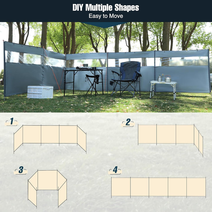 REDCAMP Windschutz für Camping, Heavy Duty Camping Sichtschutz Outdoor Caravan Privacy Shield mit To