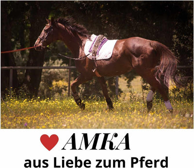 AMKA Longiergurt mit weichem Kunstfell unterlegt, 12 Ringe, schwarz Pony, Pony