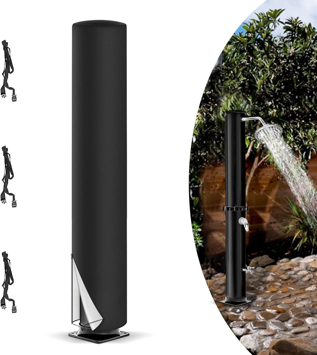 LMYDIDO Schutzhülle für Solardusche, 420D Wasserdicht UV-Schutz Garten Solarduschen Abdeckung, Garte