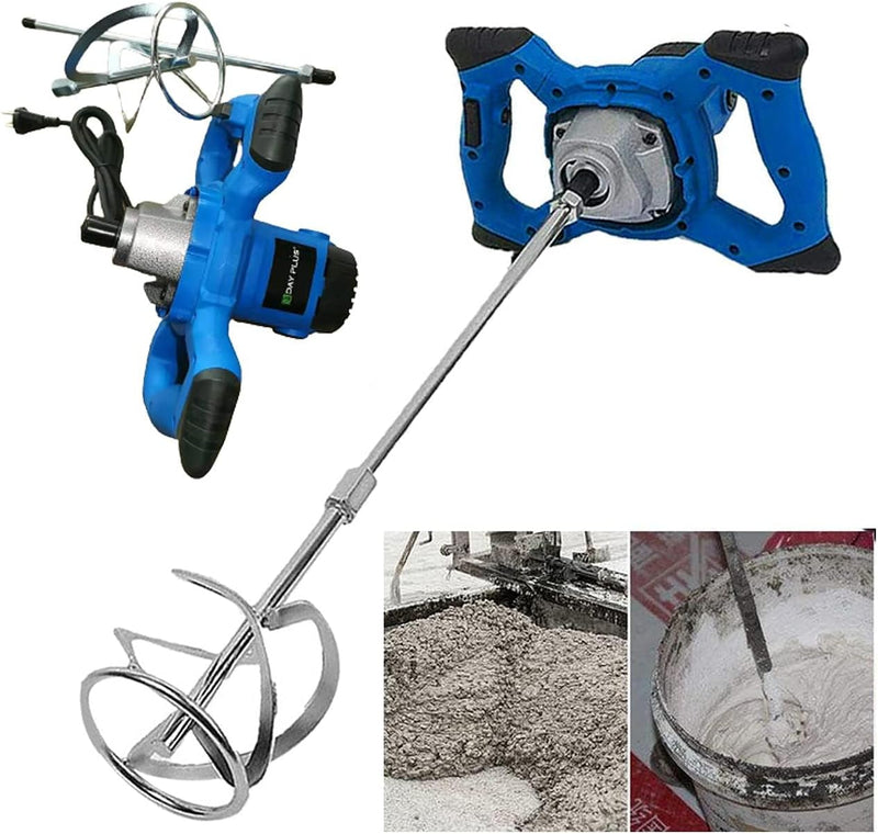 Rührwerk mit starken 2600 Watt – Farb-Mörtelrührer Betonrührer – robustes 6-Gang-Metallgetriebe – Mi