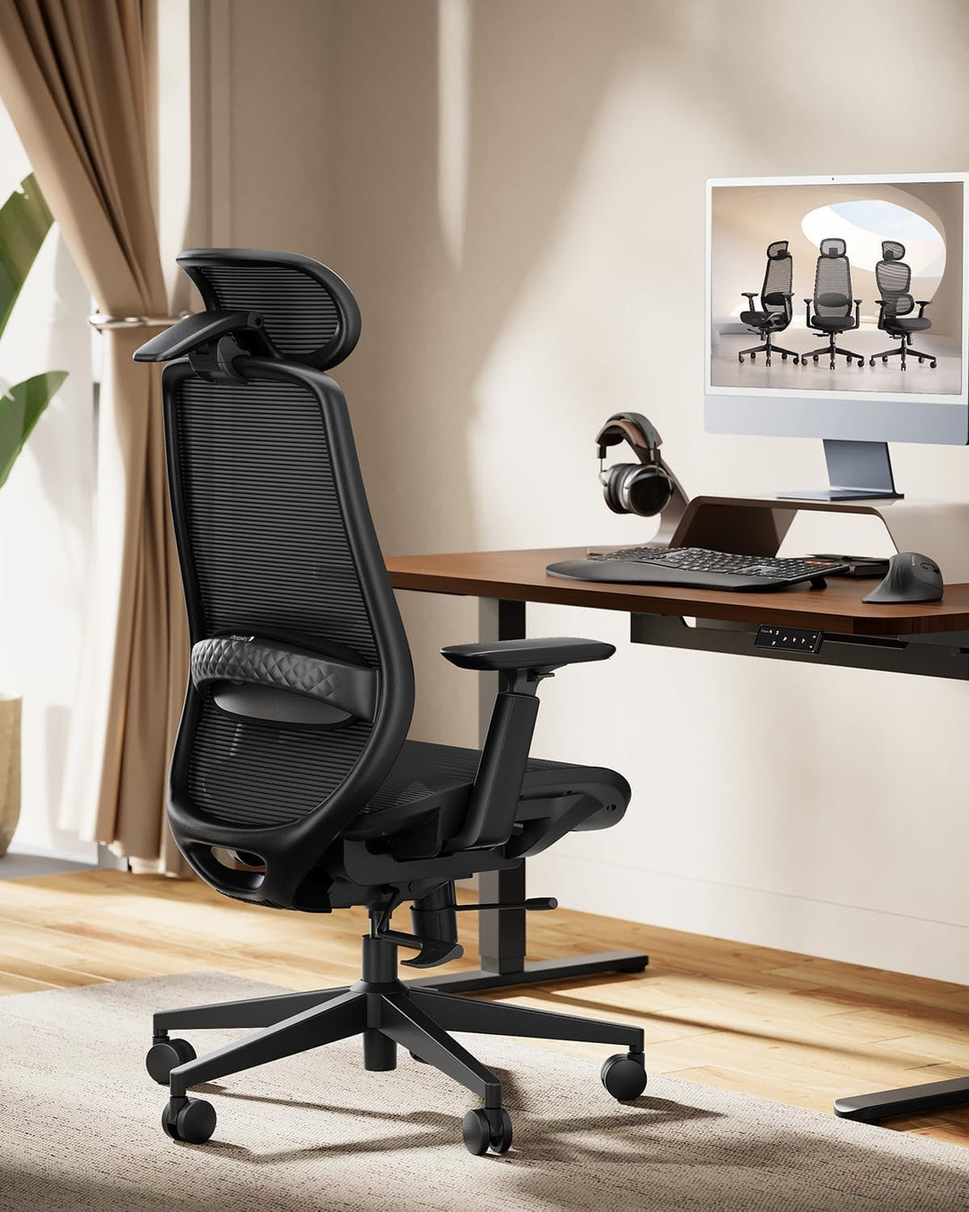 ProtoArc EC200 Pro Ergonomisch Netz-Bürostuhl mit Verstellbarer Sitztiefe