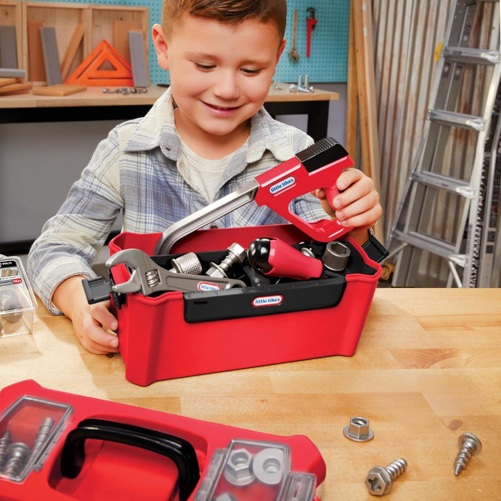 Little tikes Creative Construction Tool Box Set -Enthält 9 Zubehörteile, Rollenspiel-Bauset, Geeigne