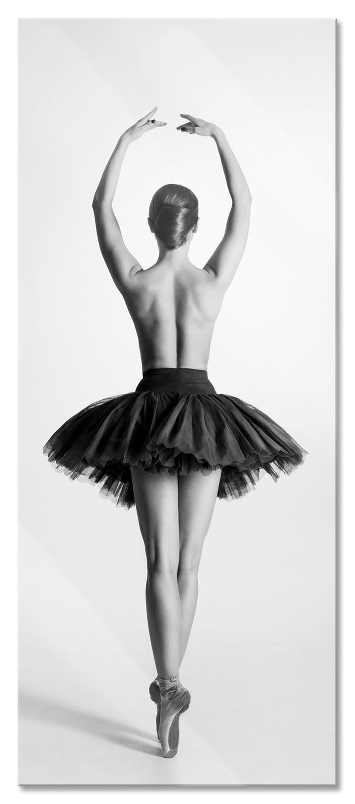 Glasbild Panorama | Wandbild aus Echtglas | sexy nackte Ballettpose | 100x40 cm | inkl. Aufhängung u