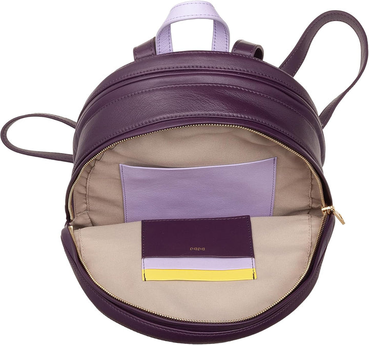 DUDU Rucksack Damen Bunt Sommerlich aus weichem Leder Rucksack Multicolor mit doppeltem Reissverschl