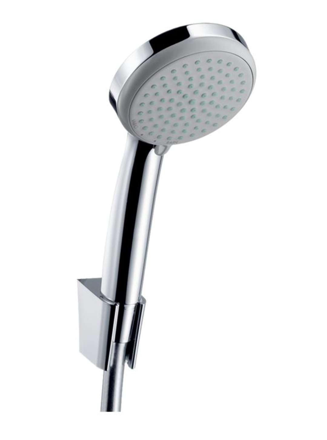 hansgrohe Croma 100 Duschkopf inkl. Duschkopfhalter, 4 Strahlarten, Chrom Set mit Brauseschlauch 1,2