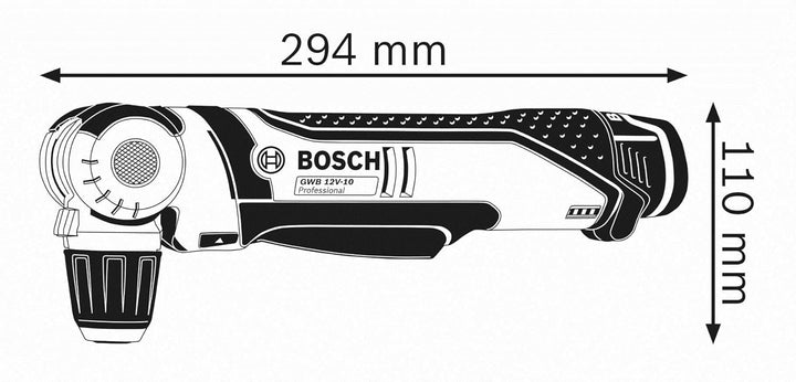 Bosch Professional 12V System Akku Winkelbohrmaschine GWB 12V-10 (ohne Akkus und Ladegerät, im Karto