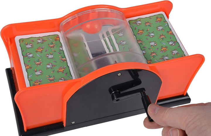 noris 606154620 - Kartenmischmaschine manuell inkl. Kurbel, für Kartengrösse bis 9, 2 x 6 cm, ab 8 J