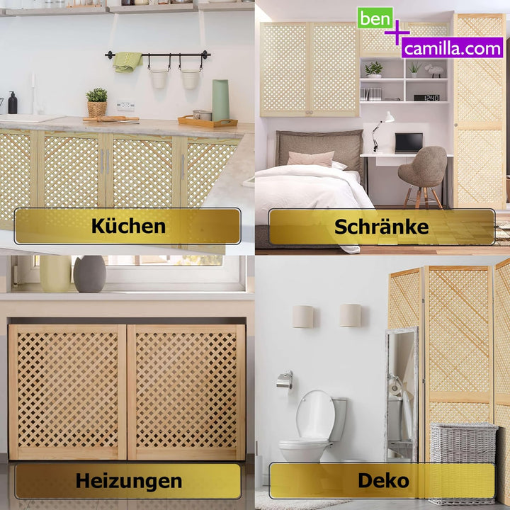 Gittertür 69 x 59,4 cm | Hochwertige Kiefer Massivholztüren - unbehandelt für Schrank- &amp; Möbelbau od