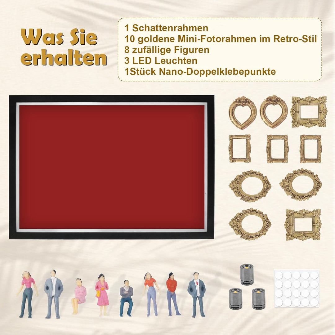 Kitimi Mini Museum Bilderrahmen, DIY Mini Museum Silhouette Box mit LED Licht, DIY Fotospeicher Bild