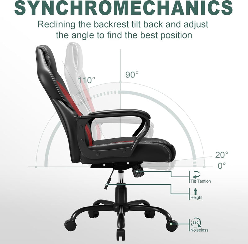 BASETBL Bürostuhl Racing Stuhl Gaming Stuhl Sessel Schreibtischstuhl Ergonomisch Drehstuhl Sportsitz