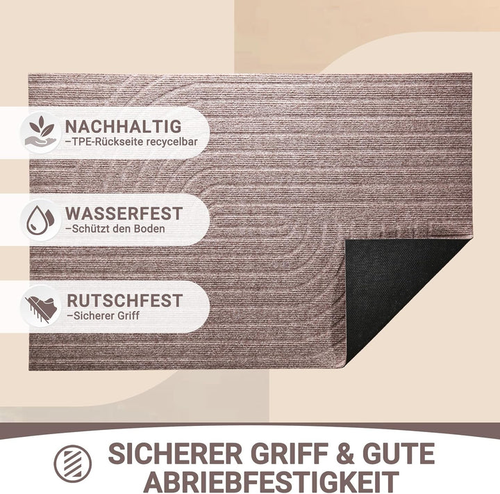 Fussmatte 40x60cm, rutschfeste Maschinenwaschbare Schmutzfangmatte, Teppich Wohnzimmer Innen und Aus
