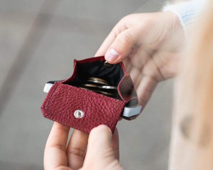 Jaimie Jacobs Minimalist Wallet Nano Boy Pocket Mini Geldbörse aus Textil mit Zugband schmaler Karte
