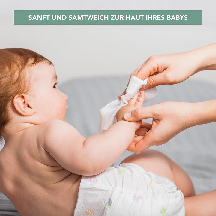 Kikido Babytücher - 864 Feuchttücher Baby mit Talkum und Aloe Vera - Sanfte Tiefenreinigung, Dermato
