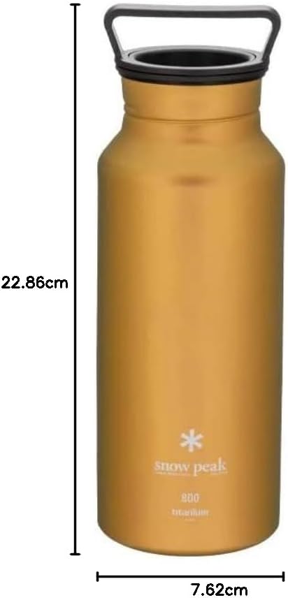Snow Peak Titan-Aurora-Flasche, langlebig, leicht, Camping, Wandern, Rucksackreisen, 800 ml