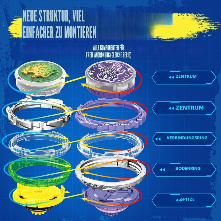INFINITY NADO Kreisel für Kinder Metall Spielzeug Jungen, Battle Tops Kreisel Launcher Spielzeug, Sp