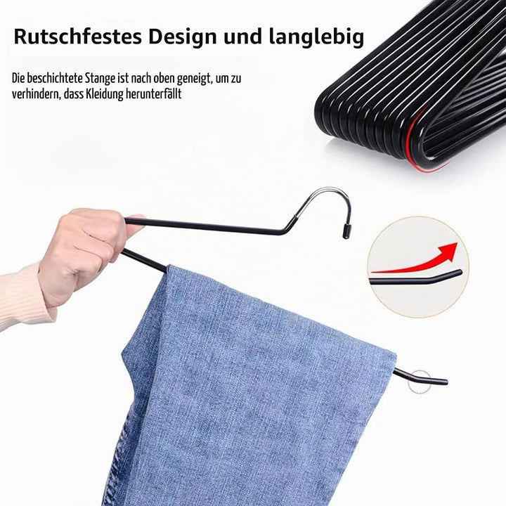 ABHENG Hosenbügel aus Metall, 10er-Pack, Kleiderbügel für Hosen mit offenen Enden, platzsparend, rut