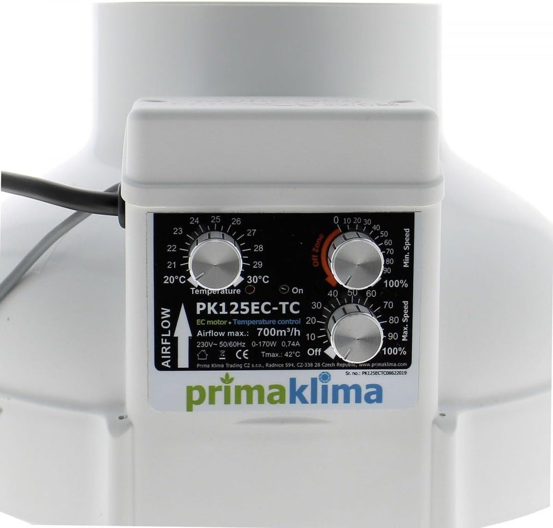 Prima Klima UFO Lüfter 125 EC-TC, Flansch:125mm, max.:700m³/h, 170W