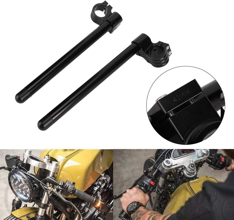 Nikou Motorrad Modifizierte Trennlenker, 2 Stück Stummellenker 41 mm Lenker Universal Aluminium Hoch