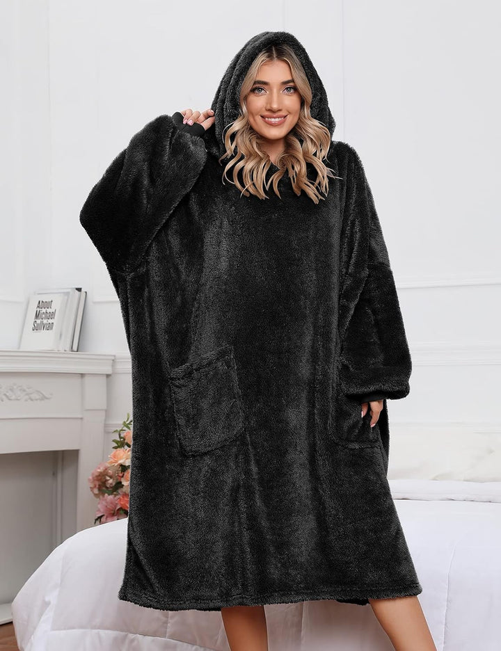 Tuopuda Übergrosse Hoodie Sweatshirt Damen Herren Decke Sweatshirt Pullover mit Kapuze Langarm Kapuz